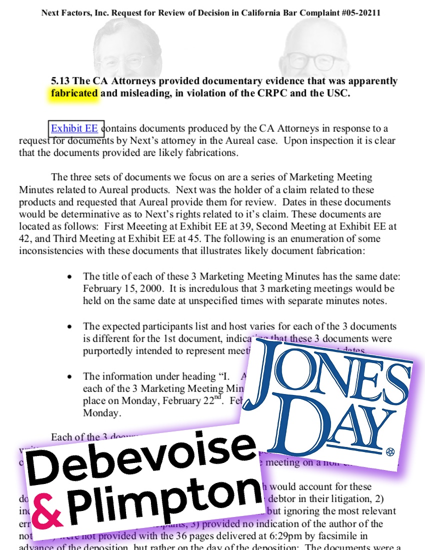 Did Debevoise read the BankruptcyMisconduct page on Jones Day Swallowing the Demon Seed before Just Did Something Rash