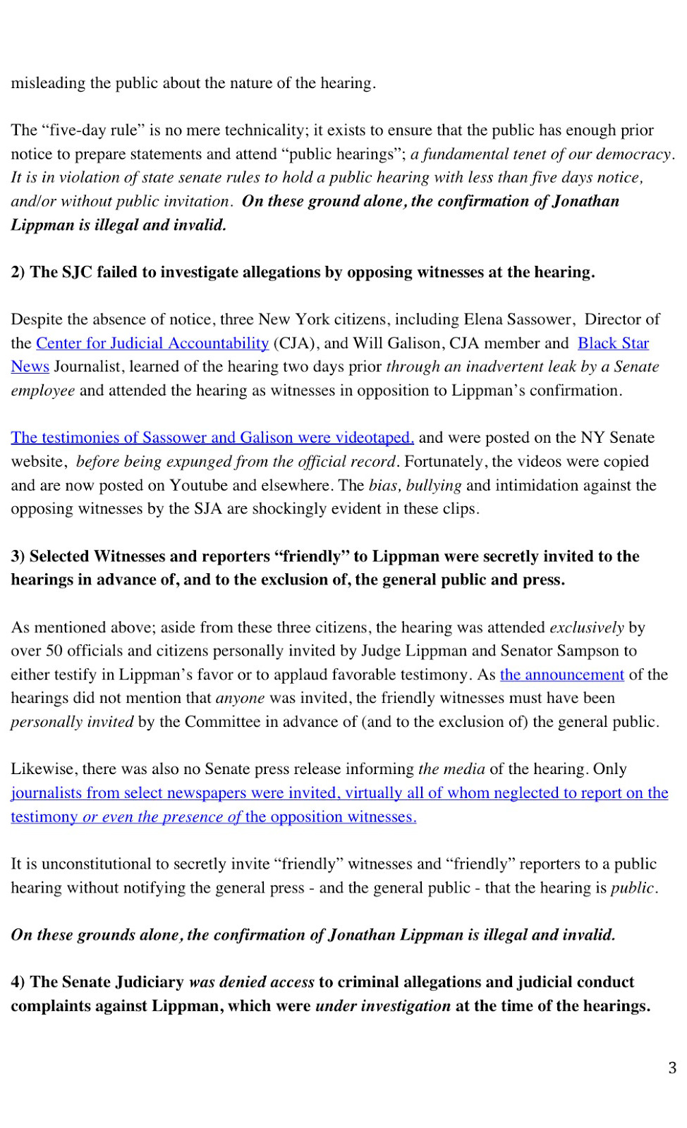 Complaint against Judge Lippmann to Preet Bharara page 3