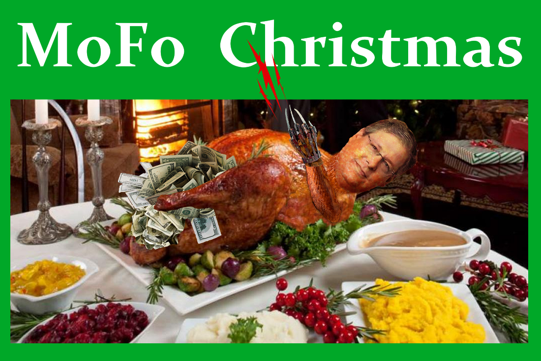 Morrison Foerster White Male in charge - Larren Nashelsky - is stuffed with Dirty Cash for Christmas Dinner